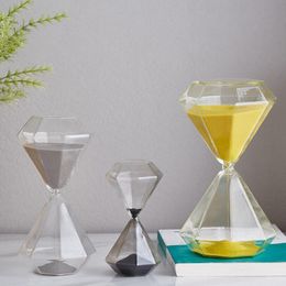 Decorative Objects Figurines 5 Minutes Diamond Hourglass Sandglass Sand Clock Children Gift Timer Home Decoration Available in Multiple Colour Options 230721