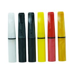 New Style Smoking Colorful Resin Dry Herb Tobacco Cigarette Holder Filter Mouthpiece Mini Handpipes Portable Innovative Tips Easy Clean Pipes Tip Tube DHL