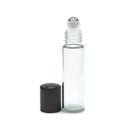 2019 Hot Selling 300pcs 10 ml Clear Roller Glass Bottles for Essential Oils Empty Roll-on Bottles with Black Lids Free DHL Bebks