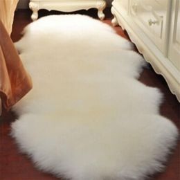Washable Soft artificial Rug with Sheepskin Fur Floor Mats Imitation Wool Rug for Kids Room Rug for Living Room Chair Seat Cover 2207P