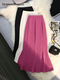 Skirts Elegant Mermaid Skirt for Women Spring Summer High Waist Korean Fashion Midi Office Work Trumpet Pencil Skirts Female 230720