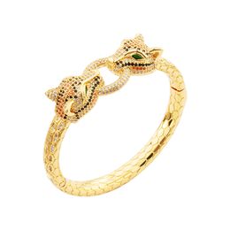 new 18K gold two Leopard silver bangle bracelets for girls women daughter mom wife luxury Fashion unisex jewelry designer Women jewlery party gifts Wedding