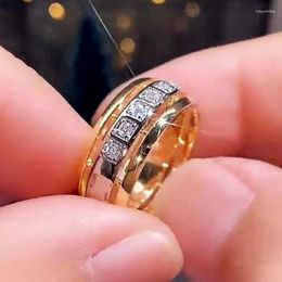 Wedding Rings Women's Fashion With Two-color Design Engagement Ceremony Accessories Jewellery Gifts