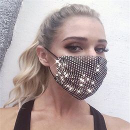 20pcs Fast Ship Fashion Mesh Colorful Bling Diamond Mask Rhinestone Grid Net Washable Sexy Hollow Party305x