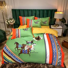 Green Designer Bedding Sets Duvet Cover Bohemia Fashion Printed Cotton Queen Size High Quality Luxury Comforters Set1880