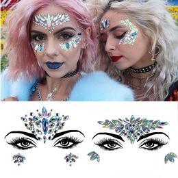 Rhinestone Face Jewels Tattoos for Women Party Makeup Decor Diamond Face Stickers 3D Self Adhesive Body Eyebrow Diamond Stickers