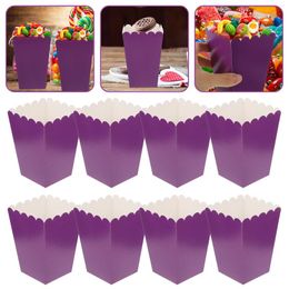 Dinnerware Sets 50 Pcs Candy Bar Snack Holder Popcorn Party Bucket 250g White Cardboard Bag Container Disposable Containers