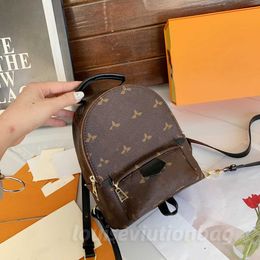 New High Quality Arrival PU Leather Backpack Bag Womens Backpacks PALM Designer Backpacks Bags Fashion Casual SPRINGS Small Back pack Style w 44873