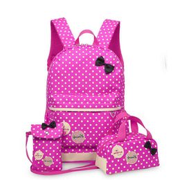 School Bags for Teenagers Girls Schoolbag Large Capacity Ladies Dot Printing School Backpack set Rucksack Bagpack Cute 3pcs232m