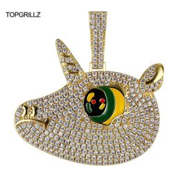 TOPGRILLZ 6ix9ine Solid Unicorn Pendants Necklaces Hip Hop Punk Gold Silver Chains For Men Women Charm Jewelry Party Gift208O