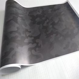 Arictic Black Gray Camo Vinyl Wrap sticker Camouflage Car Wrap covering foil with air bubble size 1 52 x10m 20m 30m Roll237d