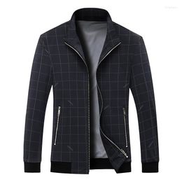 Men's Jackets 2023Top Quality Brand Casual Fashion Fall Autumn Stand Collar Men Clothing Jacket Plaid Windbreaker Japanese Windproof Coats