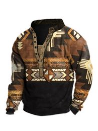 Men's Hoodies Sweatshirts Autumn Pullover Hoodie Men Outdoor Hiking Sweatshirt Training Tactical Tops Men Ethnic Print Long Sleeve Loose Sweatshirt 230720