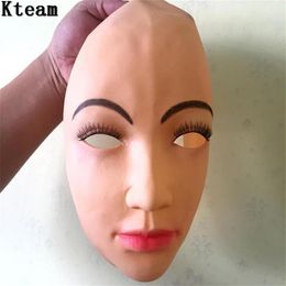 Cool New female crossdresser mask realistic Silicone Skin Beauty Women Lady Face Mask Male&Female Party Mask size258f