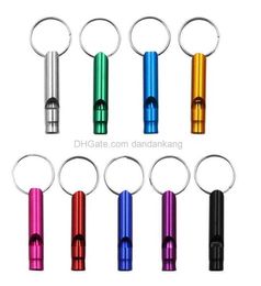 Aluminium Alloy Whistle Outdoor Gadgets Keyring Keychain Mini For Outdoor Emergency Survival Safety Sport Camping Hunting metal whistles