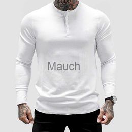 Men's T-Shirts Mens Summer gyms Workout Fitness Tshirt Bodybuilding Slim Shirts printed One Long sleeves cotton Tee Tops cloing J230721