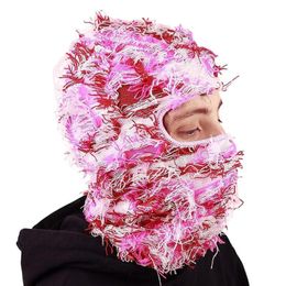 s Distressed Knitted Full Face Ski Shiesty Mask Camouflage Unisex Handmade Windproof Funny Caps 230721