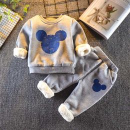 Clothing Sets Baby Boys Girls Winter Clothing Set 2020 Toddler Kids Miki Outfits Children Fleece Warm Cotton Mouse Winter Clothes Costume Suit LJ200916 Z230721