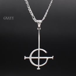 mens jewelry Punk Roker Ghost B C Nameless Ghoul Necklace Stainless Steel Men 35 50mm Pendant merch logo symbol jewelry248V