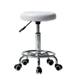 WACO Salon Round Shape Rolling Stool Commercial Furniture Adjustable Rotation Hydraulic with Wheels Medical Massage Spa Bar Ch240k