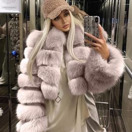 Women's Trench Coats S-2XL Mink Autumn Winter Fluffy Black Faux Coat Women Elegant Thick Warm Fur Jackets For 2023 Tops