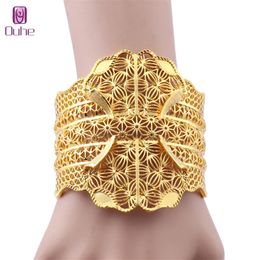 Gold Colour Chain Link Chunky Bracelets & Bangles for Women Vintage Jewellery Bracelet Wedding Accessories3323