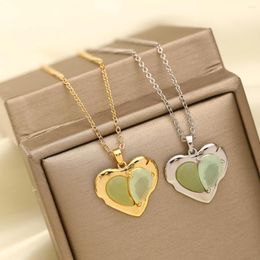 Choker Trendy Heart Necklace For Women Natural Stone Pendant Necklaces Collar Chain Gothic Jewellery Gift