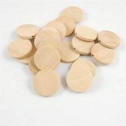 100Pcs 15-40mm Natural Colour Round Wooden Beads Straight Hole Charms Bead Jewellery Accessories Necklace Earrings Bracelet DIY Makin235N