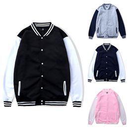 Men's Jackets Baseball Jacket Man Solid Colour Coat Single Breasted Cardigan Tracksuit Harajuku Long Sleeves Sweatshirt Plus Size Men Clothing 230721