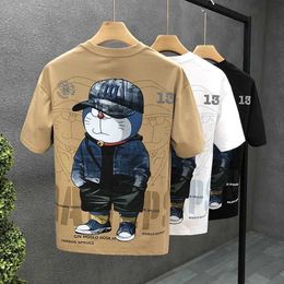 Men's T-Shirts Cartoon Printed Short -sleeved T -shirt Boys Tide Brand Trend 2023 New Summer Clothes Men's Handsome Body Shirt J230516