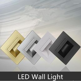 Wall Lamp Stairs Corridor Recessed Sensor PIR Lighting AC85-240V LED For Home