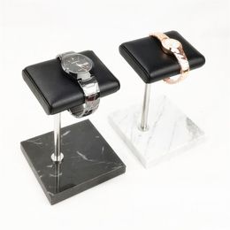 Jewelry Pouches Marble And PU Leather Watch Holder Stand Storage Boxes Case Fashion Display Gift Organizer288A