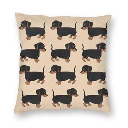 Cushion Decorative Pillow Cute Dachshund Puppy Pattern Cushion Cover 3D Print Wiener Sausage Dog Square Throw Case For Car Pillowc203b