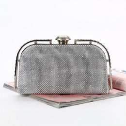 Luxury diamond-encrusted handbags 100% handmade crystal evening bag lock style for bridal and lady wear for party wedding banque229m