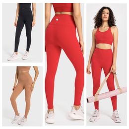 2023 Aligns Womens Yoga Outfit Solid Colour Leggings Pant High Waist Designers Clothes Sexy Legging Yogas Pants Sports Elastic Fitness Wear Overall Tights Workou
