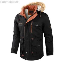 Men's Jackets Men Hooded Long Down Jackets New Male Casual Winter Coats Outdoors Multi Pockets Tool Jackets Good Quality Male Slim Coats 5XL L230721