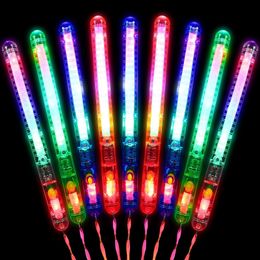 LED Light Sticks 12pcs Flashing LED Wand Sticks Glowing Cheer Wands Multicolor Light Up Wands With Lanyards For Music Concert Party Favor 230720