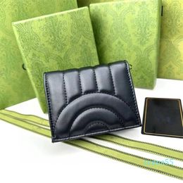 Designers Black Pink Mini Wallets Card Holders Short Purse Sheepskin Credit Card Money Coin Bag Business Wallet for office