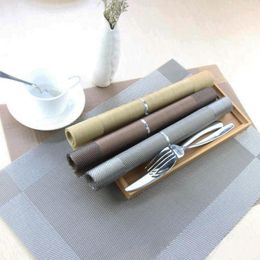 Table Runner Exquisite Design 4pc/set 45x30cm Non-fading Square PVC Non-slip Insulation Placemat Washable Mat Pad For Your Dinner