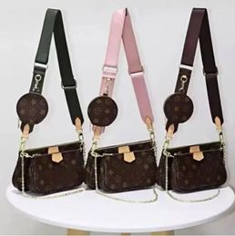 Luxury Tote Shoulder Bag Purse Designer Handbag Messager Bags Brand Crossbody Totes pu leather Womens mini 3PCS/set coin purse Composite Old Flower Damier V07021