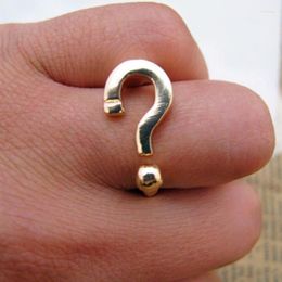 Cluster Rings 2023 Creative Question Mark Ring Silver Gold Color Finger For Women Men Opening INS Fashion Minimalist Jewelry