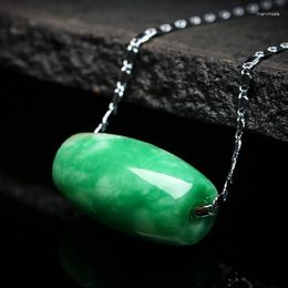 Choker Natural Green Jade Luck Beads Pendant Necklace Women Fashion Charms Jadeite Jewelry Clavicle Chain For Girlfriend Friend