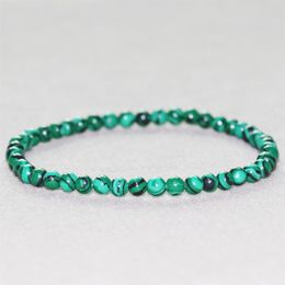 MG0018 Whole Malachite Bracelet 4 mm Mini Gemstone Jewelry Women's Yoga Mala Energy Protection Balance Bracelet2700