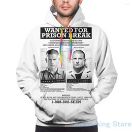 Men's Hoodies Mens Sweatshirt For Women Funny Wanted Prison Break Print Casual Hoodie Streatwear
