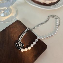 Choker Winter Design Pearls Fairy Camellia Vintage Sweater Chain Jewellery For Women