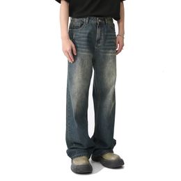 Men's Jeans 2023 Men Washed Vintage Fashion Korean Streetwear Hip Hop Loose Casual Straight Denim Trousers Male Baggy Pants 230720