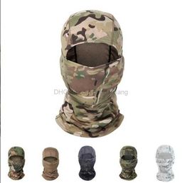 Cycling Caps Masks All Terrain Multicam Balaclava Maks Hat Full Face Shield Tactical Head Scarf Cover Hunting Camouflage Military Hunting Neck Warmer scarves