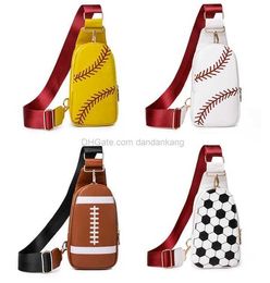 Outdoor Pu Chest Bags softball soccer beach bag sports leather Softball Baseball shouder bags Men Girl crossbody Messager bag Volleyball Totes Storage Backpack
