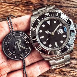 Luxury quality ARFactory 43mm red sea-dweller Ceramic 904L steel swiss eta2824 movement automatic mens black watches232c