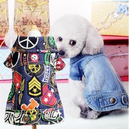 Spring Autumn Retro Jeans Small Dog Clothes Jeans Coat Pet Puppy Dog Jacket small dog clothes XXS XS S M L218o